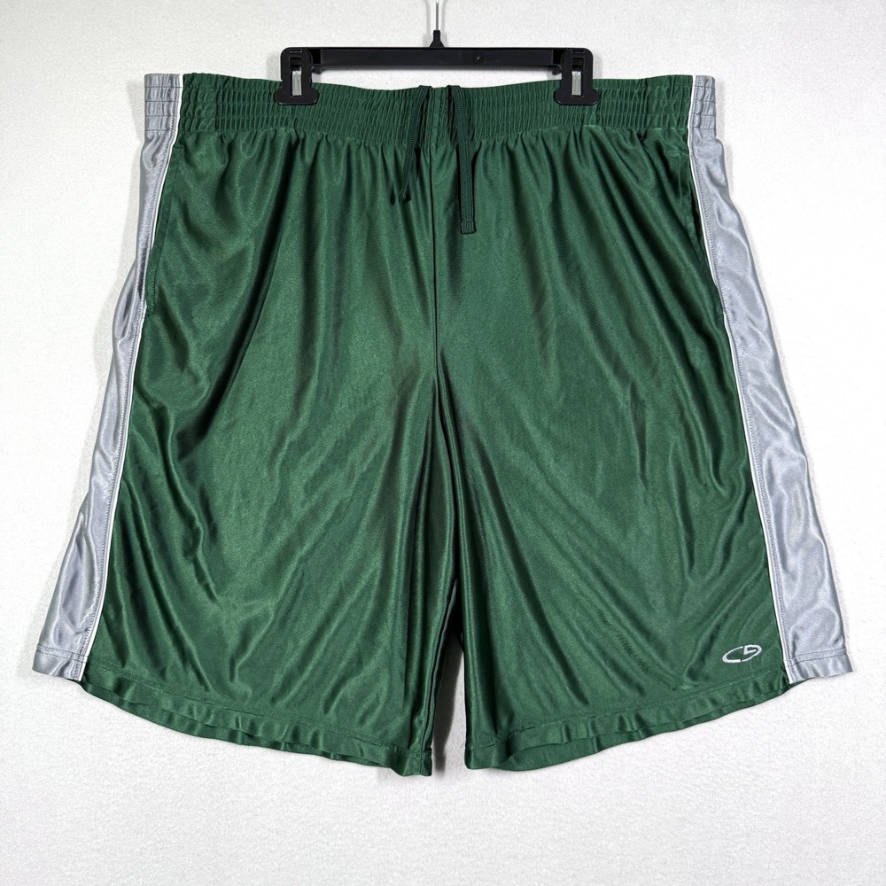 Vintage Y2K C9 Champion Shorts Mens XL Dazzle Silky Shiny Glanz Baggy Green Grey